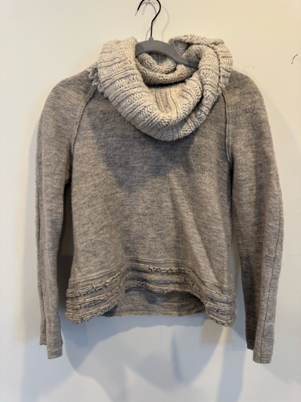 Light Gray Cowl Neck Women's Sweater